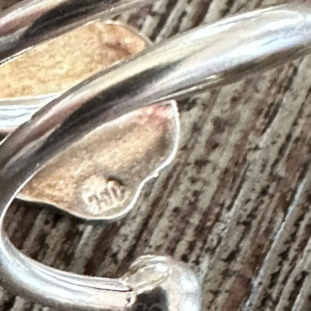 Peruvian 950 Silver Spiral Ring, Black Seed of Life Universal Blossom Size 7 New